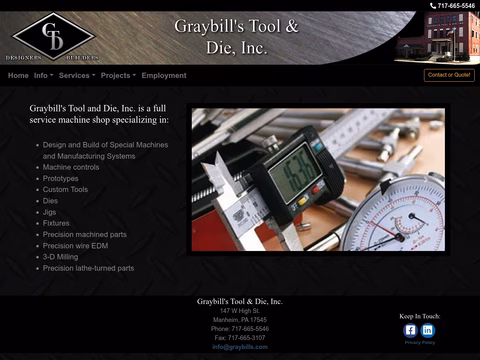 Graybills-Tool-Die Homepage 1440px