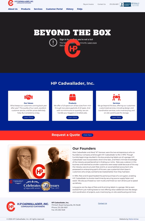 H-P-Cadwallader-Corrugated-Containers Homepage 1440px