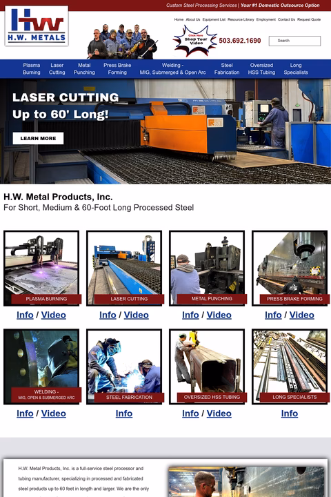 H-W-Metal-Products Homepage 1440px