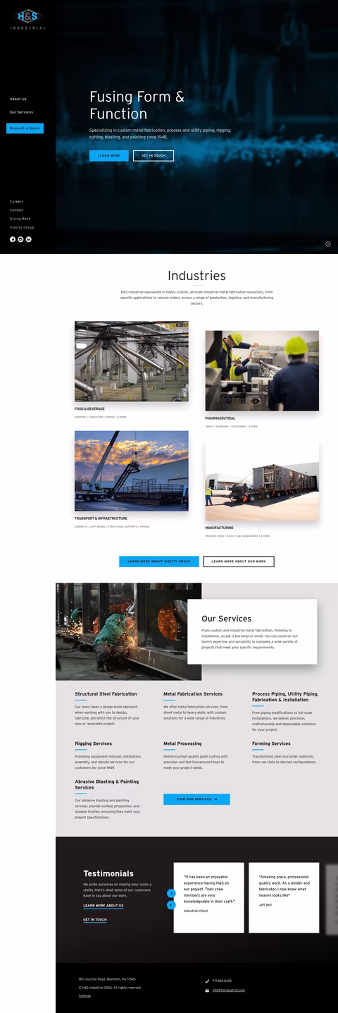 H-S-Industrial Homepage 1440px