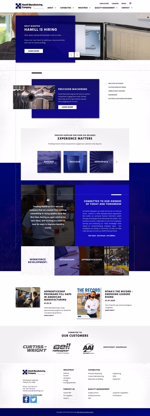 Hamill-Manufacturing Homepage 1440px