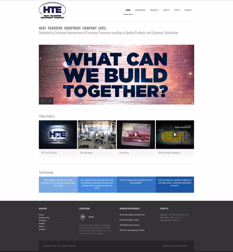 Heat-Transfer-Equipment-Company Homepage 1440px