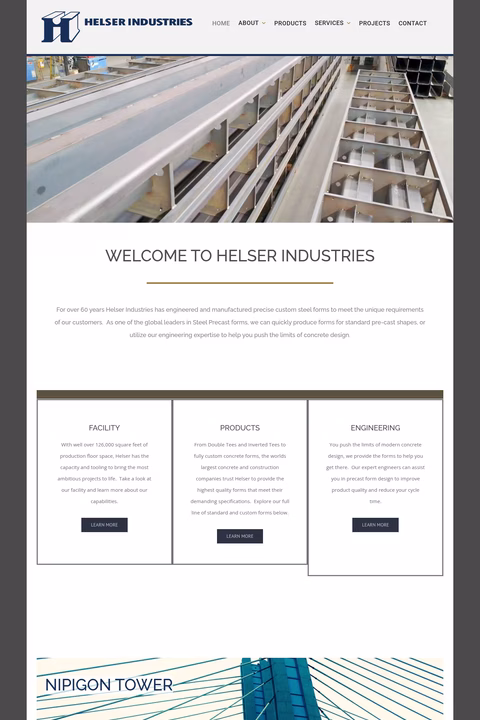 Helser-Industries Homepage 1440px