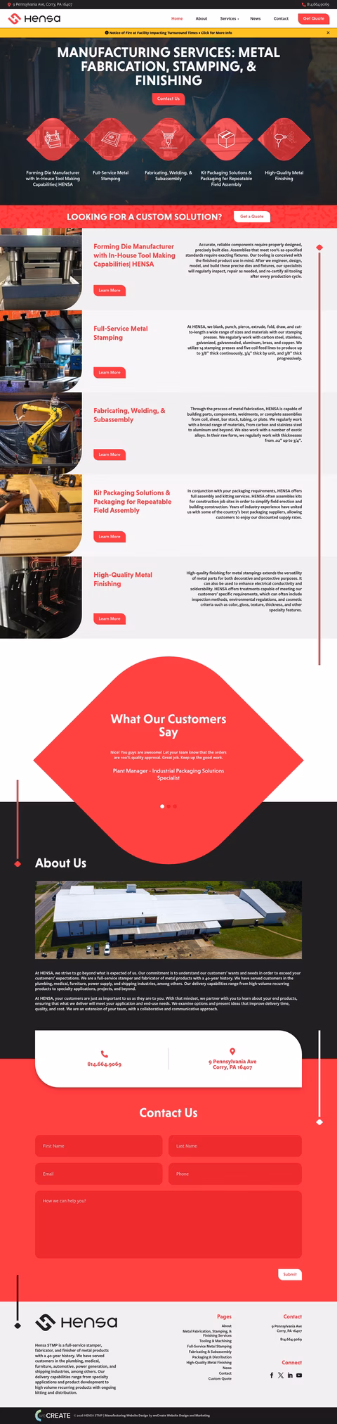 Hensa Homepage 1440px