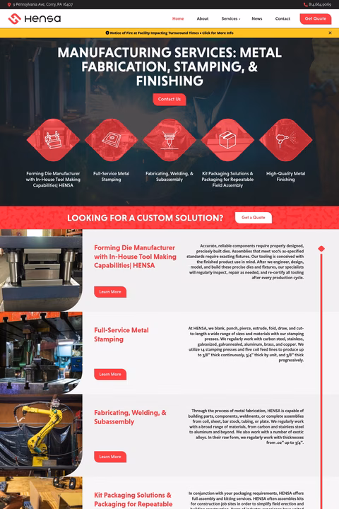 Hensa Homepage 1440px