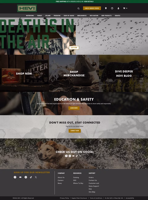 Hevi-Shot Homepage 1440px