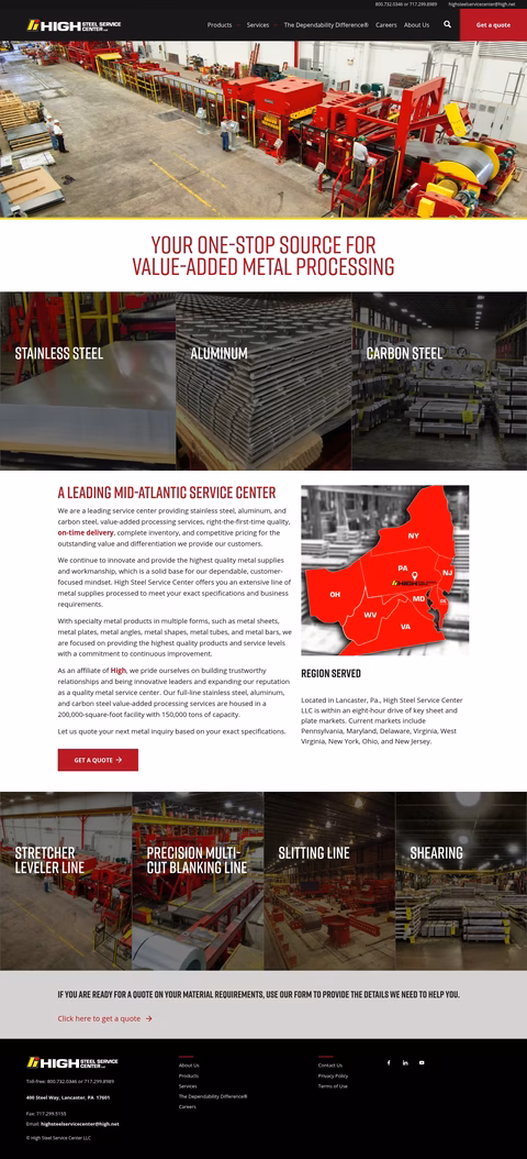 High-Steel-Service-Center Homepage 1440px
