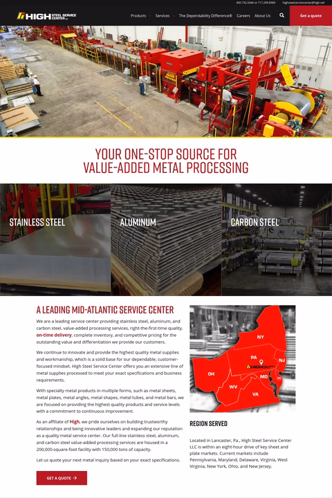High-Steel-Service-Center Homepage 1440px
