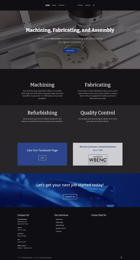 Hw-Nicholson-Welding-Manufacturing Homepage 1440px