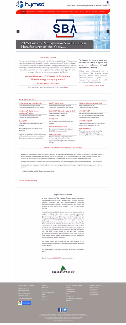 Hymed-Group Homepage 1440px