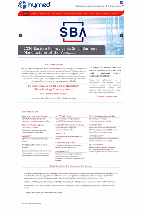 Hymed-Group Homepage 1440px