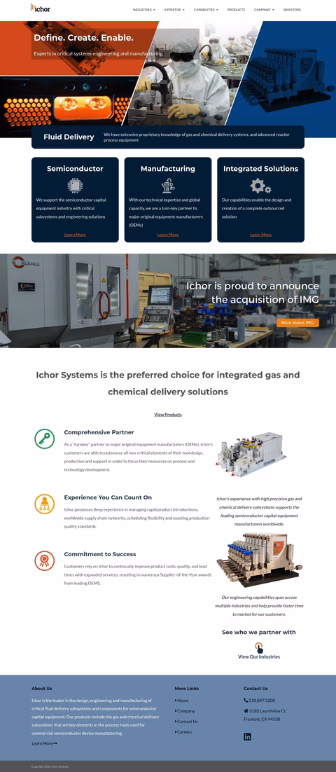 Ichor-Systems Homepage 1440px