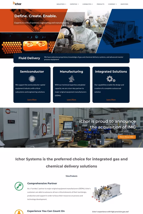 Ichor-Systems Homepage 1440px
