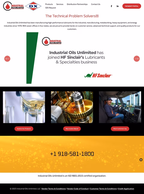 Industrial-Oils-Unlimited Homepage 1440px