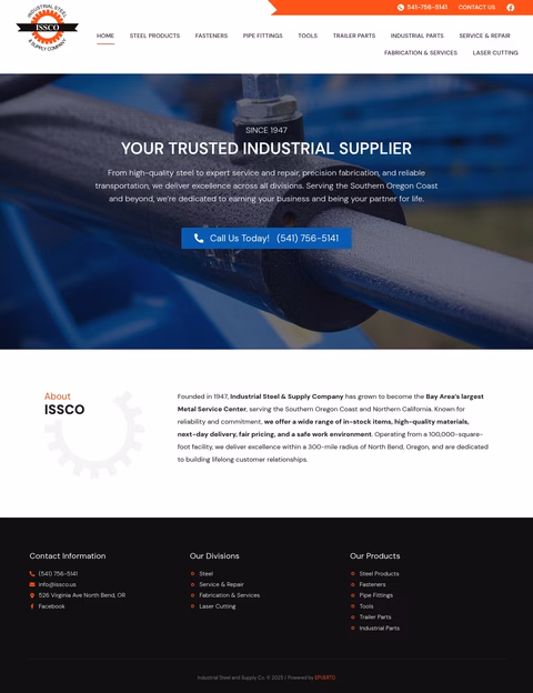 Industrial-Steel-Supply-Company Homepage 1440px