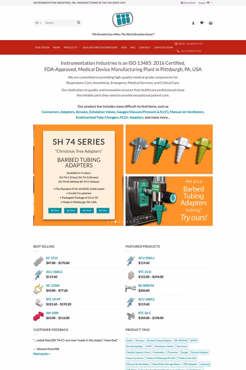 Instrumentation-Industries-Inc Homepage 1440px