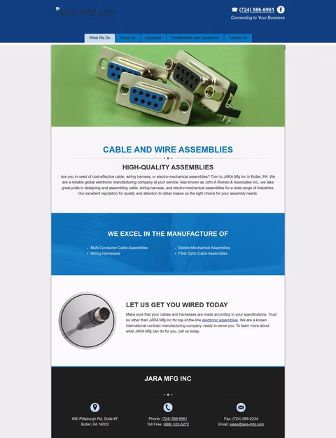 Jara-Manufacturing Homepage 1440px