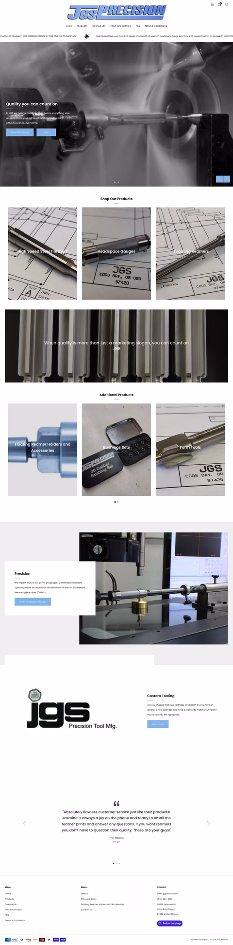 Jgs-Precision-Tool-Manufacturing Homepage 1440px