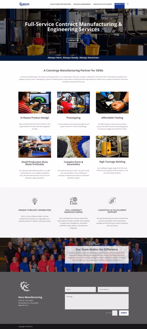 Keco-Manufacturing Homepage 1440px