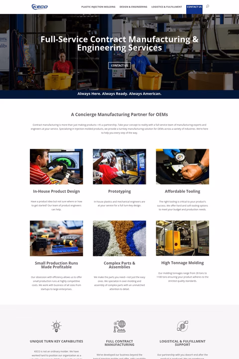 Keco-Manufacturing Homepage 1440px