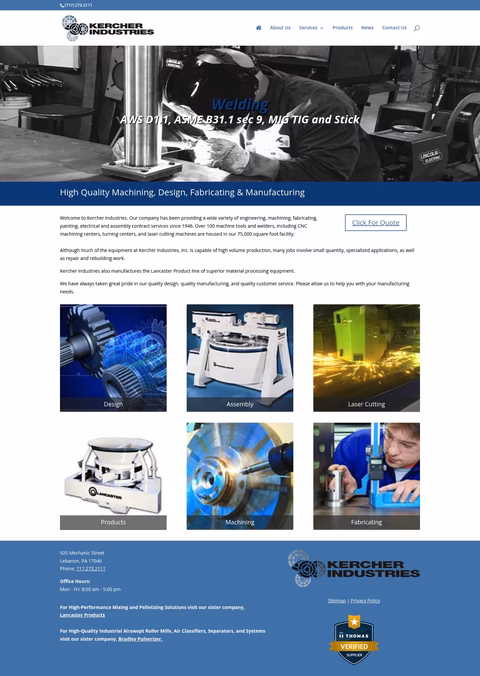 Kercher-Industries Homepage 1440px