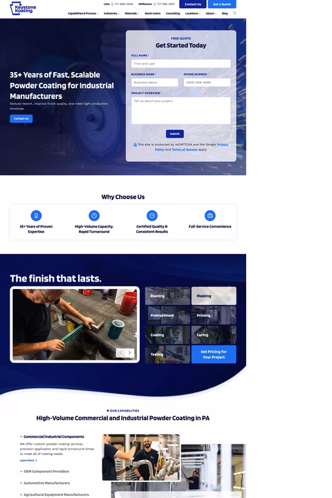 Keystone-Koating Homepage 1440px