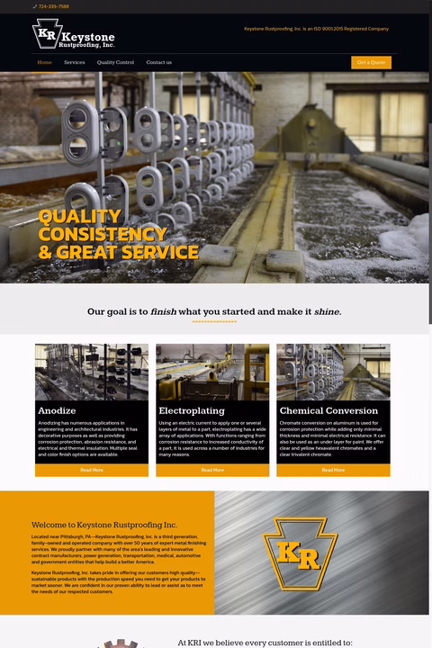 Keystone-Rustproofing Homepage 1440px
