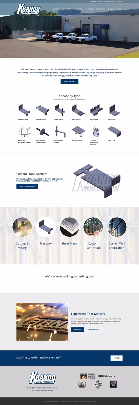 Krando-Metal-Products Homepage 1440px