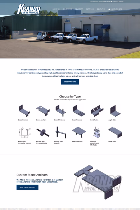 Krando-Metal-Products Homepage 1440px
