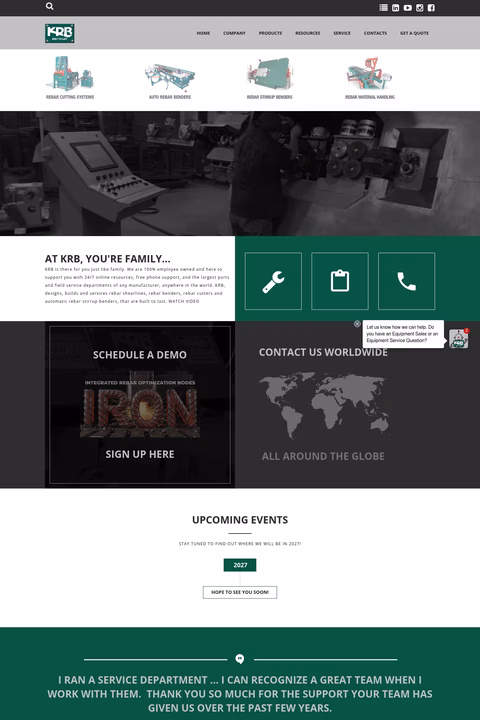 Krb-Machinery Homepage 1440px