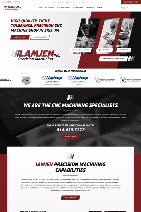 Lamjen-Precision-Machining Homepage 1440px