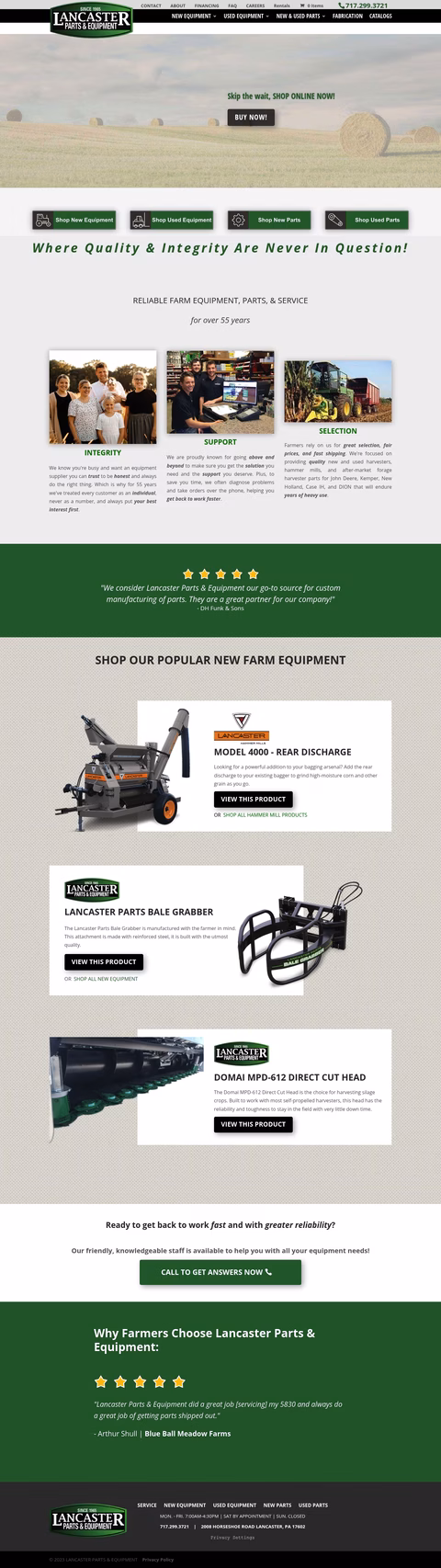 Lancaster-Parts-Equipment Homepage 1440px