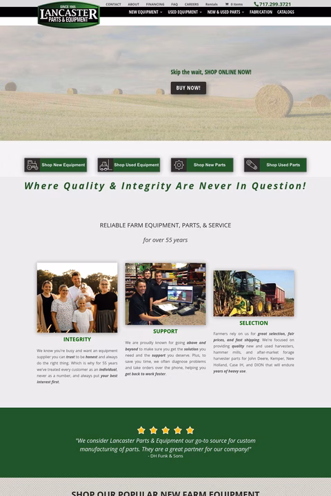 Lancaster-Parts-Equipment Homepage 1440px