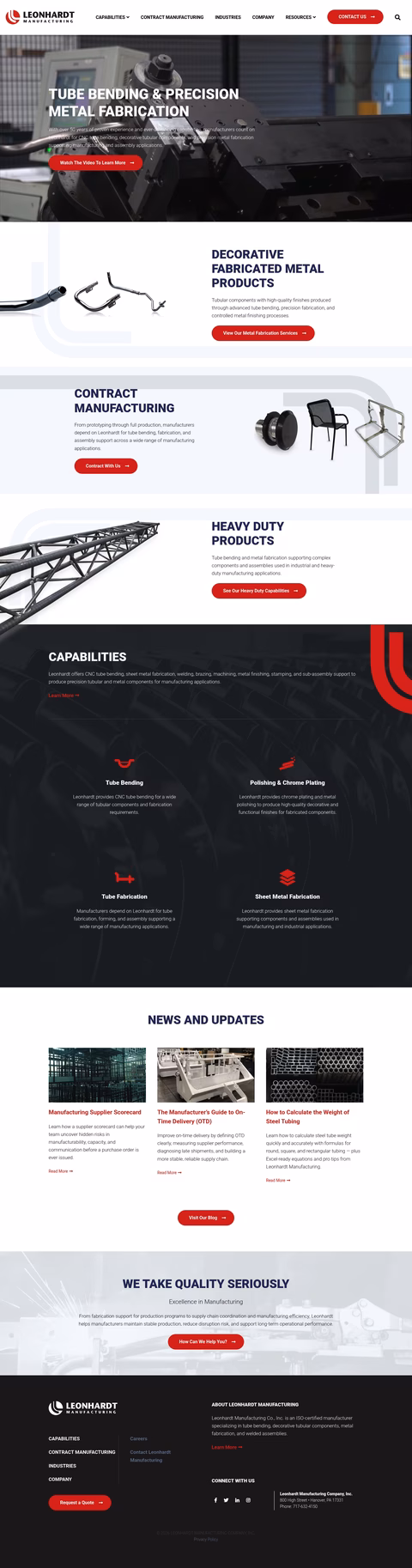 Leonhardt-Manufacturing Homepage 1440px
