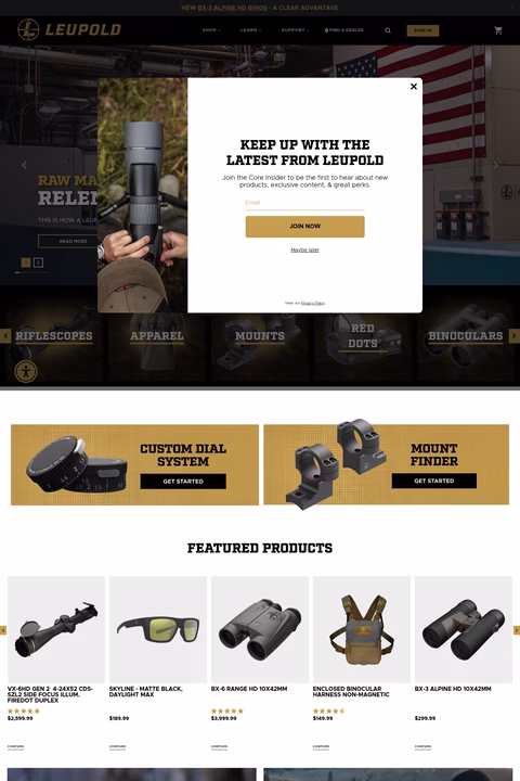 Leupold-Stevens Homepage 1440px