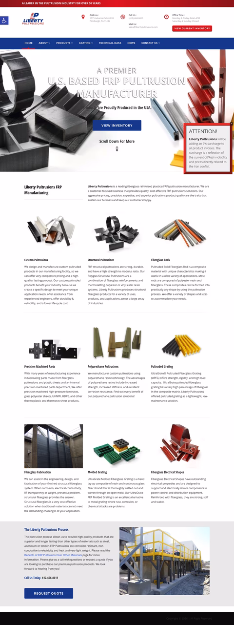 Liberty-Pultrusions Homepage 1440px