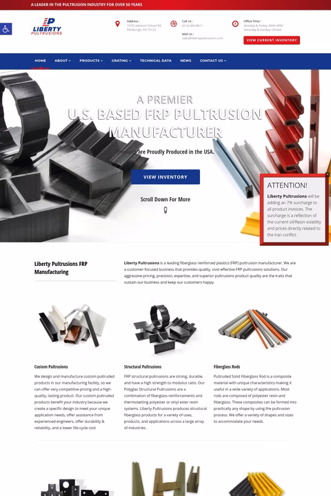 Liberty-Pultrusions Homepage 1440px