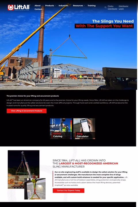 Lift-All-Slings Homepage 1440px