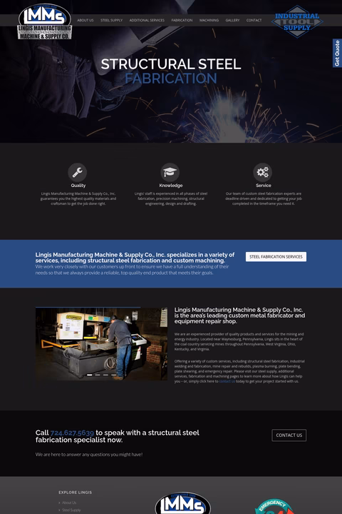 Lingis-Manufacturing-Machine-Supply Homepage 1440px