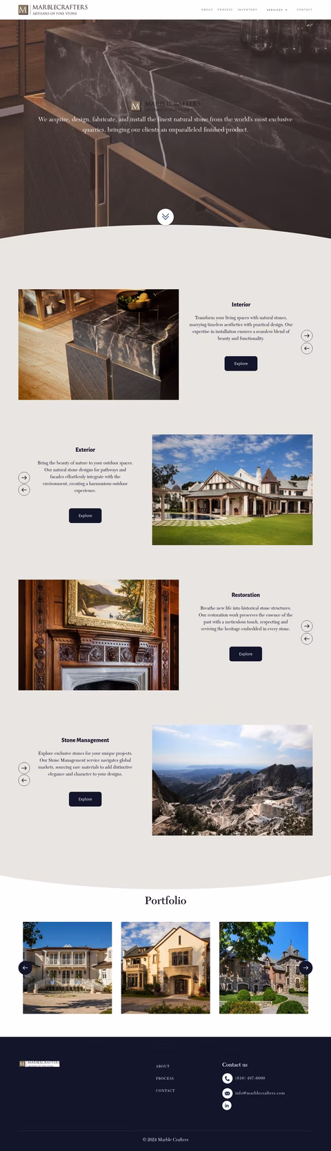 Marble-Crafters Homepage 1440px