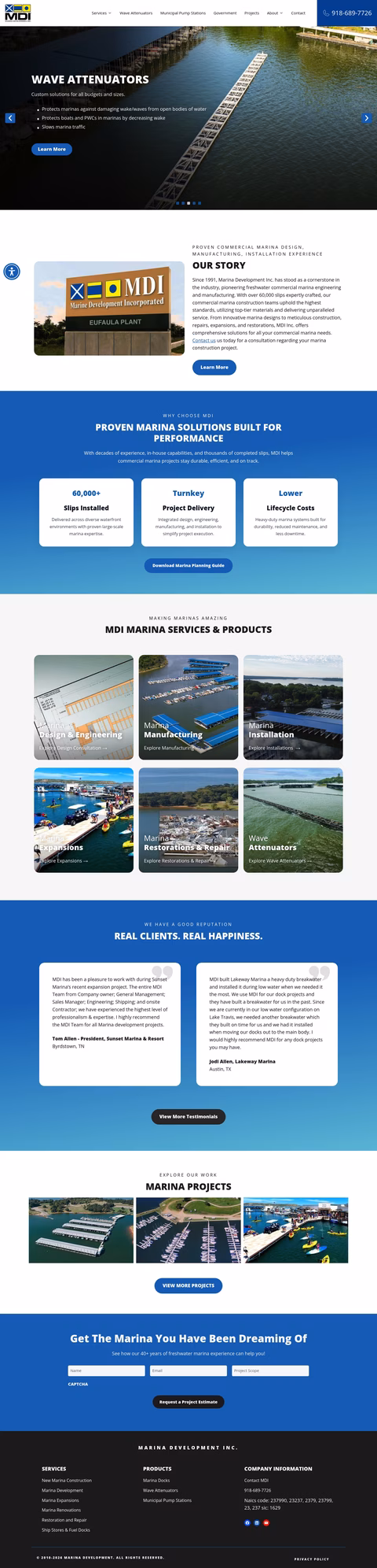 Marine-Development-Inc Homepage 1440px