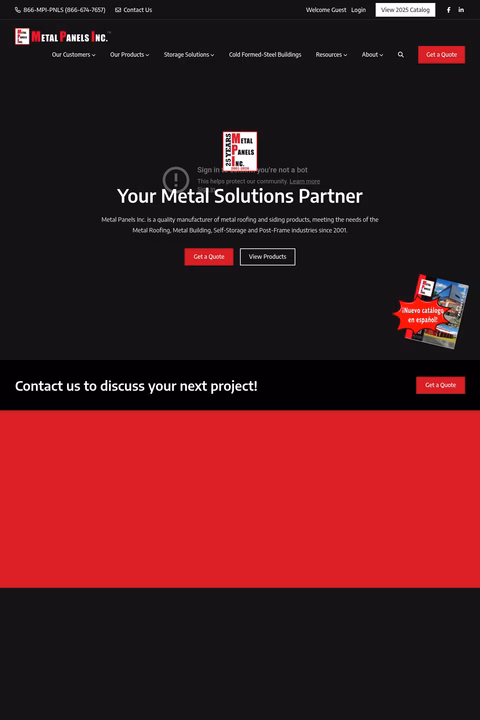 Metal-Panels-Inc Homepage 1440px