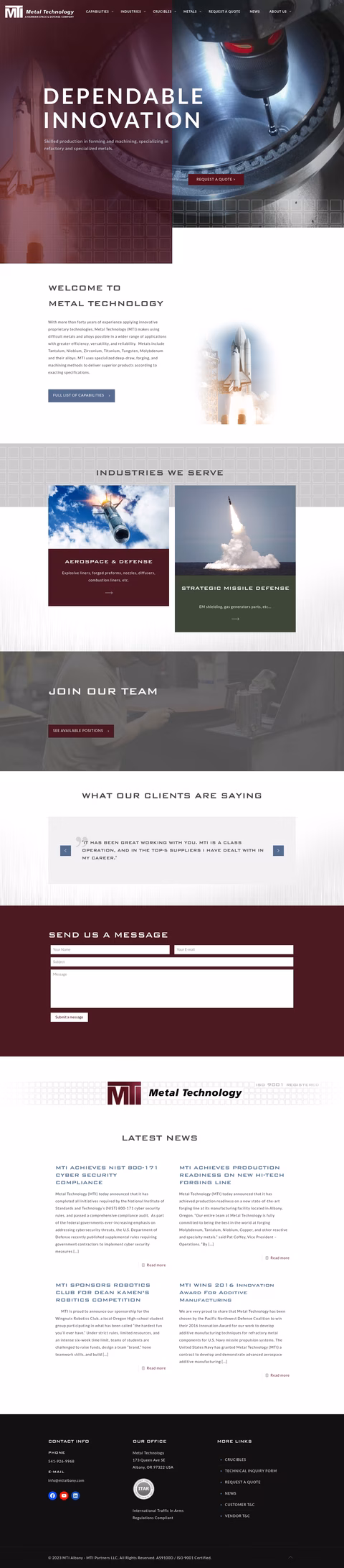 Metal-Technology Homepage 1440px