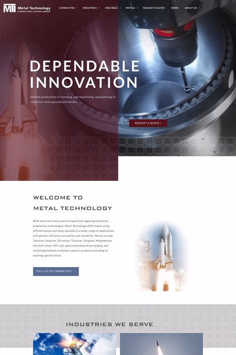 Metal-Technology Homepage 1440px