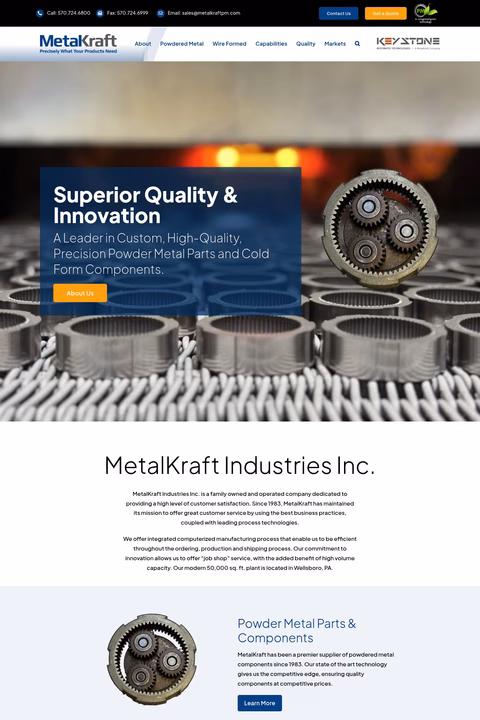 Metalkraft-Industries Homepage 1440px