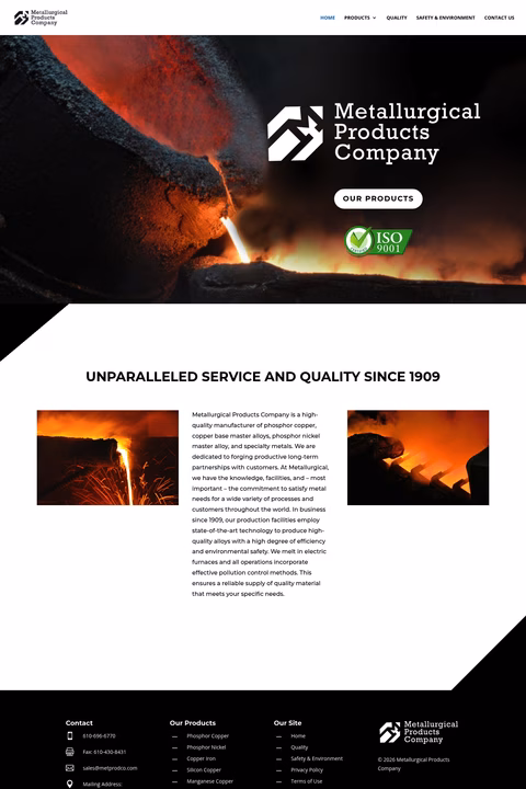 Metallurgical-Products-Company Homepage 1440px
