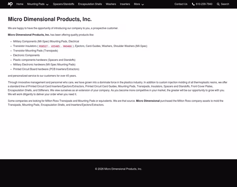 Micro-Dimensional-Products Homepage 1440px