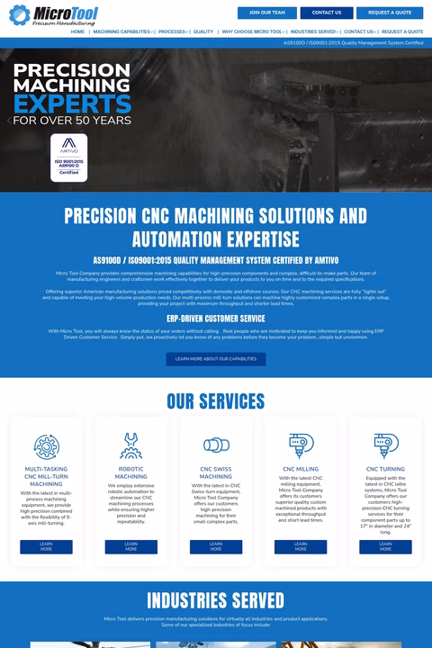 Micro-Tool-Precision-Manufacturing Homepage 1440px