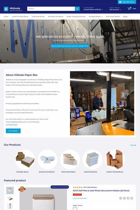 Midvale-Paper-Box Homepage 1440px