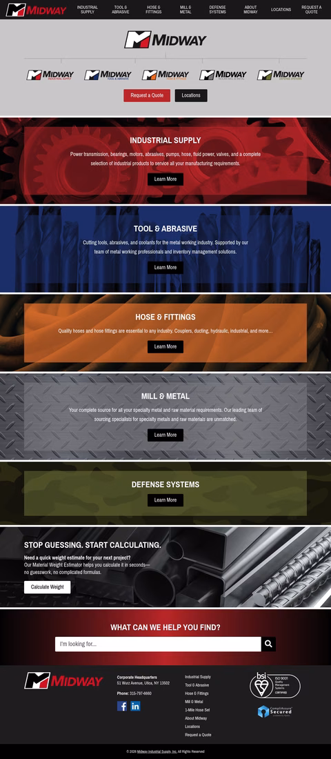Midway-Industrial-Supply Homepage 1440px